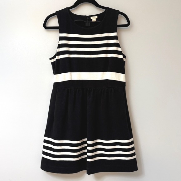 J.Crew‎ Black and White Striped Sleeveless Dress Size Small Career Casual - Picture 2 of 8